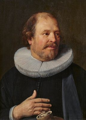 Dutch School: Portrait of a Man with Ruff. DUTCH SCHOOL 17th c. Title: Portrait of a Man with 