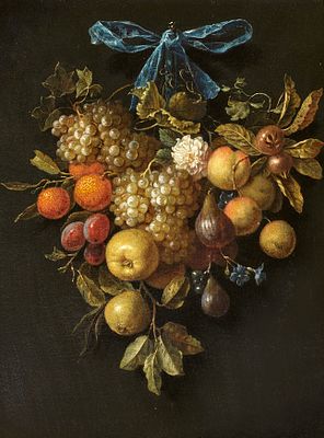 Jan Pauwels Gillemans the Younger: Still Life with Grapes, Apples and Figs. GILLEMANS THE 