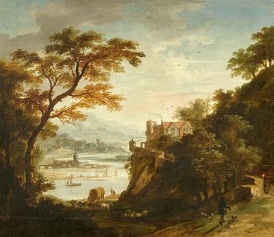 Joris van der Hagen: View of a Wide River Valley with Small Towns and Castles. HAGEN , JORIS VAN 