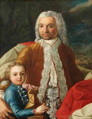 Sophonias DeDerichs: Portrait of a Man with his Son. DEDERICHS, SOPHONIAS 
1712 Stockholm–1773 