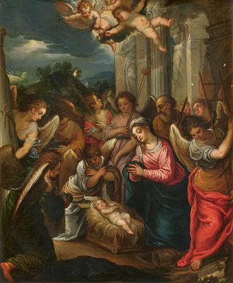 Hans Rottenhammer: Adoration of the Shepherds. ROTTENHAMMER , HANS 1564 Munich–1625 Augsburg 