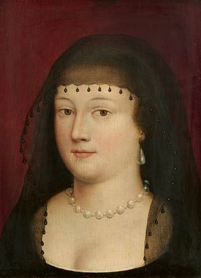 French School: Portrait of a Courtesan with a Pearl Necklace. FRENCH SCHOOL 16th / 17th c. 