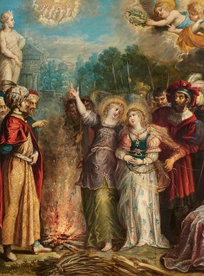 Flemish School: The Martyrdom of St Cecilia (?). FLEMISH SCHOOL 1st h. 17th c. Title: The 