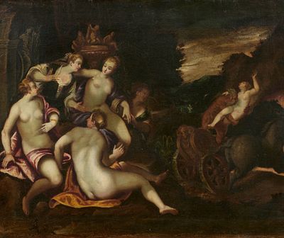 Venetian School: The Rape of Proserpina. VENETIAN SCHOOL 16th / 17th c. Title: The Rape of 