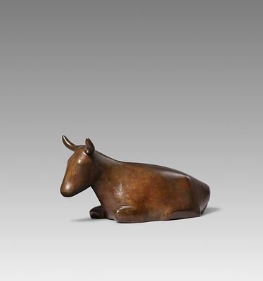 Ewald Matar&eacute;: Large kneeling cow. MATAR&Eacute; , EWALD 1887 Aachen–1965 B&uuml;derich Title: Large kneeling 