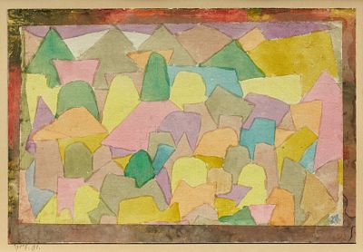 Paul Klee: Denkm&auml;ler am Hang. KLEE , PAUL 1879 M&uuml;nchenbuchsee–1940 Muralto/ Ticino Title: 