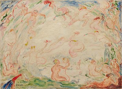 James Sidney Ensor: "Gestes de nymphes". ENSOR , JAMES SIDNEY 1860 Ostende–1949 Ostende Title: 