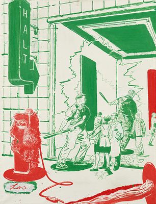 Neo Rauch: "Los". RAUCH , NEO 1960 Leipzig Title: "Los". Date: 1999. Technique: Oil on canvas. 