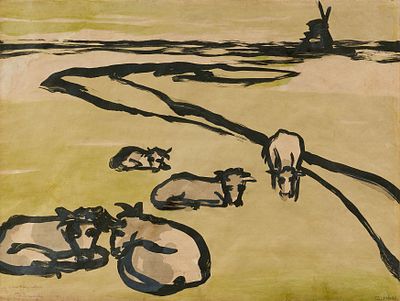 Emil Nolde: "Ruhende K&uuml;he". NOLDE , EMIL 1867 Nolde–1956 Seeb&uuml;ll Title: "Ruhende K&uuml;he". Date: 