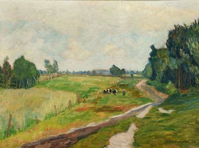 Otto Modersohn: Weg an der Surheide. MODERSOHN , OTTO 1865 Soest–1943 Rotenburg Title: Weg an 