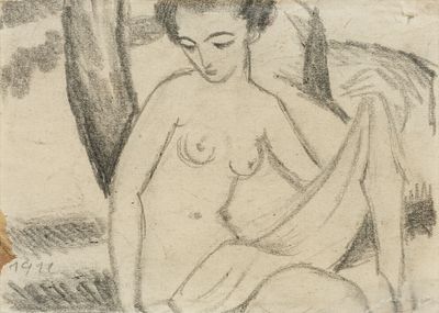 August Macke: Fig&uuml;rliche Komposition 3. MACKE , AUGUST 1887 Meschede–1914 Perthes-les-Hurlus 