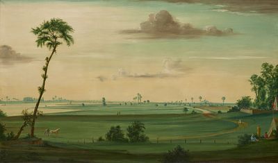 Theo Champion: Niederrheinisches Landschaftsbild (Pferde auf der Weide). CHAMPION , THEO 1887 