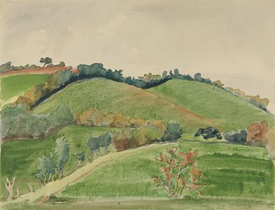 Erich Heckel: "H&uuml;gel". HECKEL , ERICH 1883 D&ouml;beln–1970 Radolfzell Title: "H&uuml;gel". Date: 1949. 