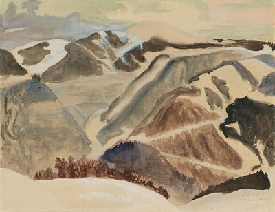 Erich Heckel: "Berge am Abend". HECKEL , ERICH 1883 D&ouml;beln–1970 Radolfzell Title: "Berge am 