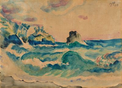Hermann Max Pechstein: Meer bei Monterosso al Mare. PECHSTEIN , HERMANN MAX 1881 Zwickau–1955 