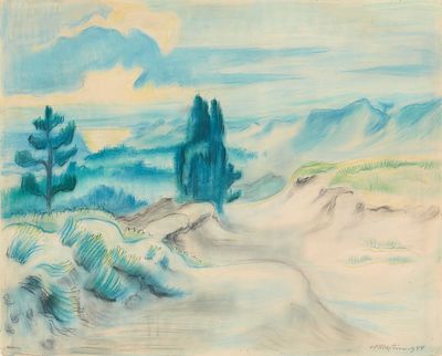 Hermann Max Pechstein: D&uuml;nenlandschaft. PECHSTEIN , HERMANN MAX 1881 Zwickau–1955 Berlin Title: 