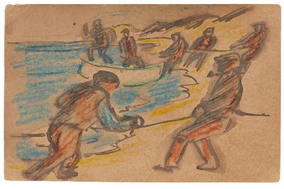 Hermann Max Pechstein: Fischer beim Einholen der Boote. PECHSTEIN , HERMANN MAX 1881 