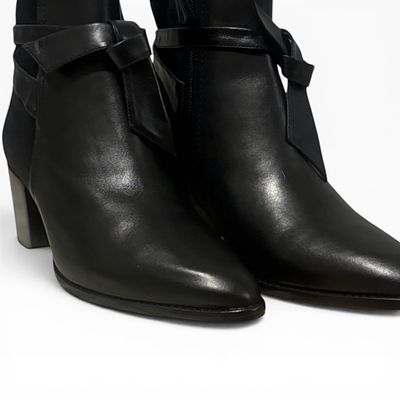 Alexandre Birman - ALEXANDRE BIRMAN Clarita Block Heel Ankle Boots Black Leather Size 40. Bid with 