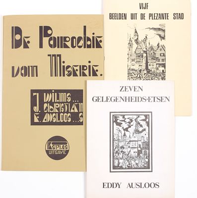 [AUSLOOS, Eddy] - WILMS, J. De parochie van miserie Antwerpen Ksylos 1974 Map (45 x 32 cm) met 