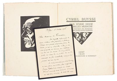[BUYSSE, Cyriel] - MUSSCHE, Achilles. Cyriel Buysse, een studie. Met portret en bandversiering 