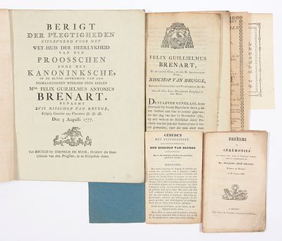 [BRUGSE DRUKKEN]. Berigt der plegtigheden uitgevoerd voor het wet-huis der heerlykheid van den 