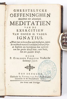 [BRUGSE DRUKKEN] - PERDUYN, Pieter sj. Gheestelycke oeffeninghen behelsende niet alleenelijck 