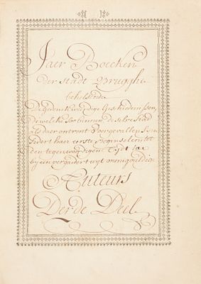 CUSTIS, Charles. Jaer-boecken der stadt Brugge, behelsende de gedenckweerdigste 