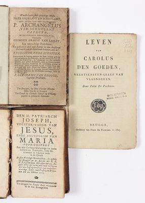 DE PACHTERE, Felix. Leven van Carolus den Goeden Brugge F. De Pachtere 1827 8&deg;, 64 blz, blauw 
