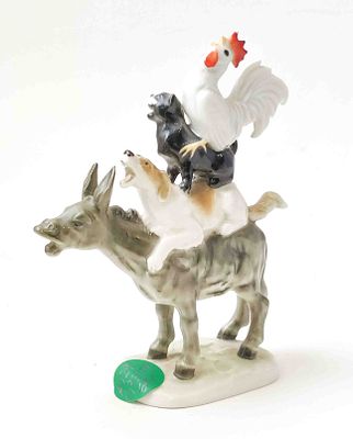 Porzellanfigur Bremer Stadtmusikanten. Hutschenreuther Porzellanfigur Bremer Stadtmusikanten 