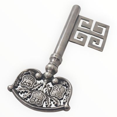 Bremer Schl&uuml;ssel Korkenzieher, versilbert, L&auml;nge ca. 13cm Interne Nr. A0291357910