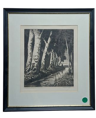 Rogge Radierung. Cornelius Rogge Radierung gerahmt, Rahmenma&szlig; ca. 50,5 x 55cm, Blattma&szlig; ca. 28 x 