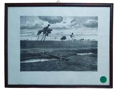 Bakenhus Radierung gerahmt, Rahmenma&szlig; ca. 48,5 x 37,5cm, Blattma&szlig; ca. 34 x 24,5cm 