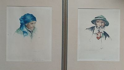 Wilhelm Landsmann 1906 - 1986) 2x Portraits. Wilhelm Landsmann Wien, &Ouml;sterreich 1906-1986, 2x 