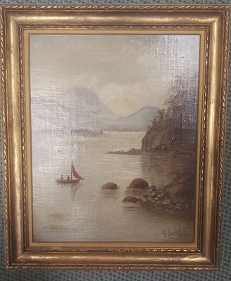 Unbek. K&uuml;nstler &Ouml;lgem&auml;lde. Unbek. K&uuml;nstler &Ouml;lgem&auml;lde gerahmt, Motiv Kleines 