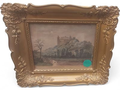 Unbek. K&uuml;nstler Bild gerahmt, oben rechts unlserl. signiert ... 1834, Rahmen besch., Rahmenma&szlig; 