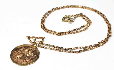 333 GG 8K Gold Kette + Anh&auml;nger Heiliger Christophorus. 333 GG 8K Gold Kette + 333 GG 8K Gold 