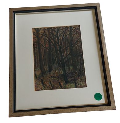 Kreidezeichnung Walther ... . Bild gerahmt Rahmenma&szlig; ca. 48 x 40cm, Bildausschnitt ca. 42 x 35cm 