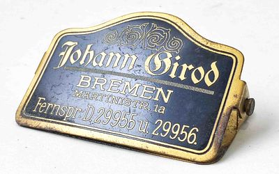Johann Girod Bremen Briefklammer, original Sammlerst&uuml;ck 
Interne Nr. A0311093101