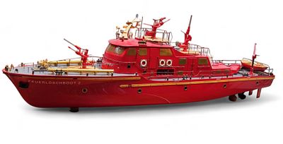 Modellschiff Feuerl&ouml;schboot D&uuml;sseldorf D912, Gesamtl&auml;nge ca. 117cm, Breite ca. 23,5cm, H&ouml;he ca. 