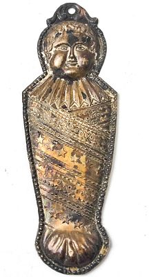 Antike Silberblech Votivgabe . Antikes Silberblech Fatschenkind, Votivgabe, Pucken, S&uuml;ddtsch. 19 