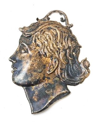 Antike Silberblech Votivgabe . Antikes Silberblech Fatschenkind, Votivgabe, Pucken, S&uuml;ddtsch. 19 