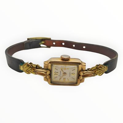 Vintage Stowa 15 Jewels Handaufzug, Golddouble, &Oslash; Geh&auml;use ohne Krone ca. 17mm, Handaufzug 