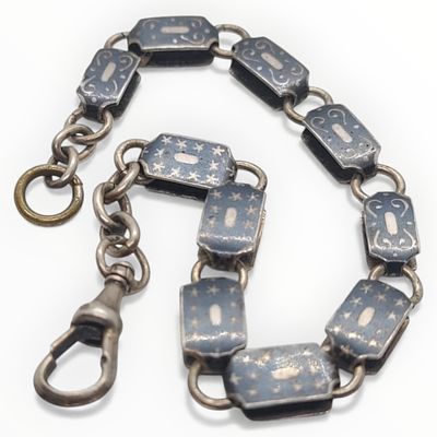 Antike 835 Silber Uhrenkette L&auml;nge ca. 17,5cm, Gewicht ca. 8g 
Interne Nummer A0323600042