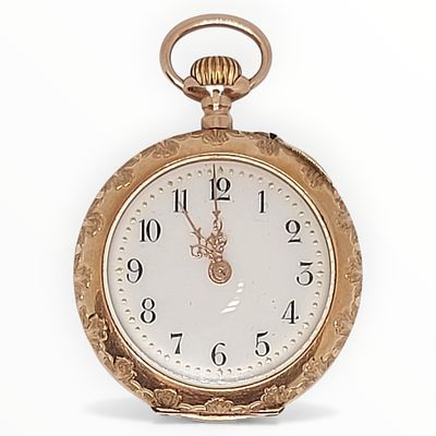 585 GG 4K Gold Taschenuhr. Antike 585 GG 14K Gelbgold Gold Taschenuhr, Drei Deckel, div. Punzen 