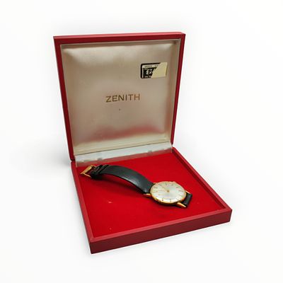 Zenith Herren Armbanduhr, vergoldet, schlichtes Ziffernblatt, &Oslash; Geh&auml;use (ohne Krone) ca. 33mm 