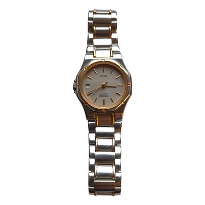 Seiko Damenarmbanduhr . Seiko Armbanduhr, Seiko SQ 100, Edelstahl teilvergoldet, mit 