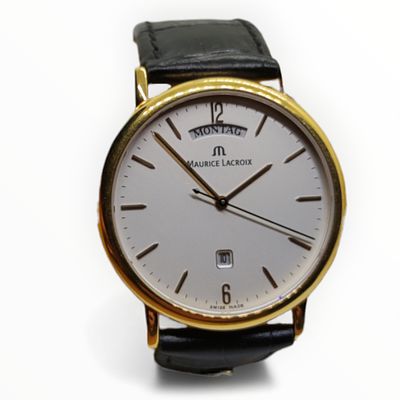 Maurice Lacroix Armbanduhr, Tages- & Datumsanzeige, &Oslash; Geh&auml;use (ohne Krone) ca. 37mm, orig. 