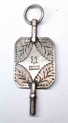 Historischer Silber Taschenuhrenschl&uuml;ssel 1800. Historischer Taschenuhrenschl&uuml;ssel, Charivari 