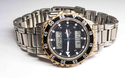 Dugena Sea Tech Armbanduhr, Digital & Analog, orig. Dugena Armband, &Oslash; Geh&auml;use (ohne Krone) ca. 