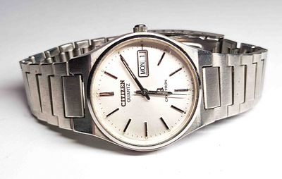 Citizen Crystron Armbanduhr, Quarz, mit Tages- und Datumsanzeige, &Oslash; Geh&auml;use (ohne Krone) ca. 